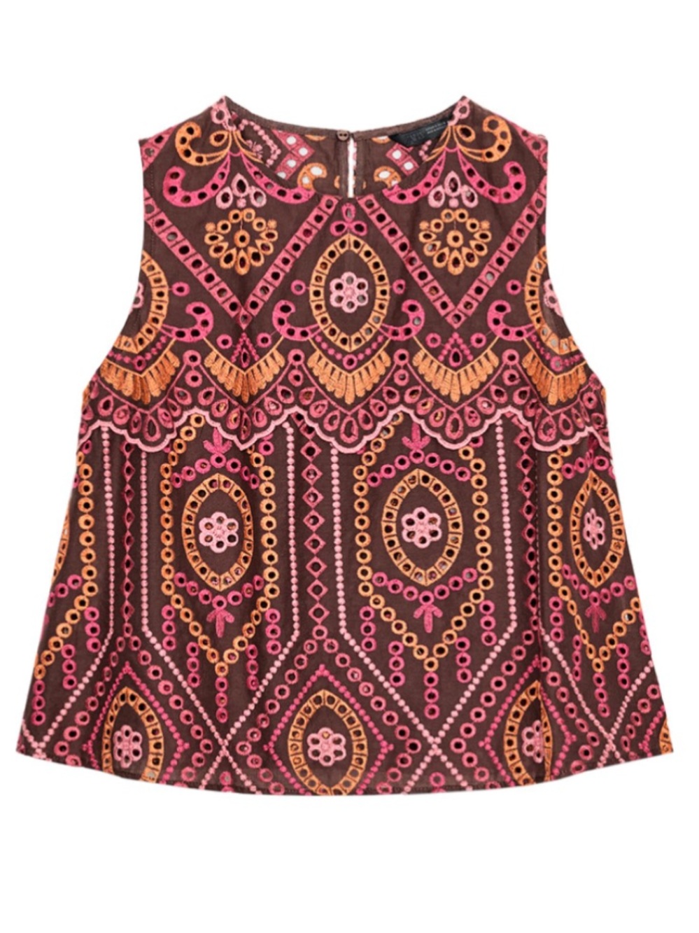NWT Zara Embroidered Eyelet Tank top SOLD OUT ONLINE sz Small - Picture 5 of 9